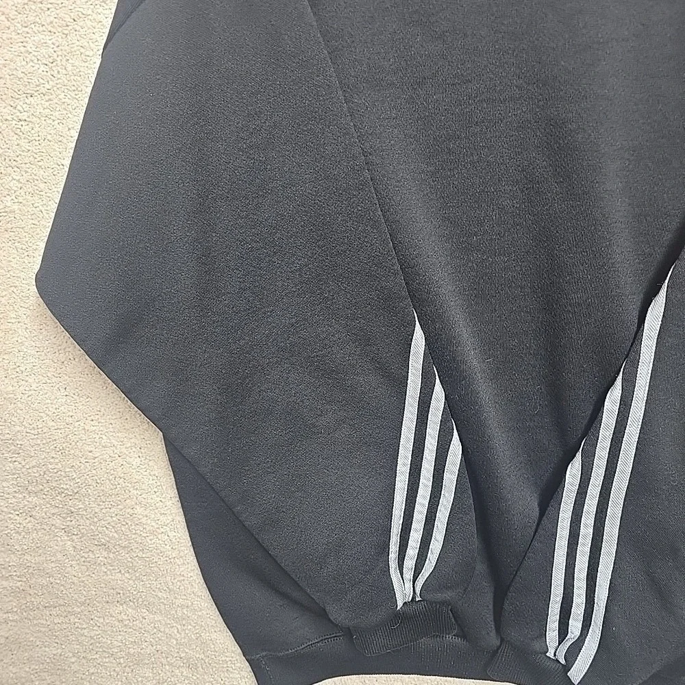 Retro Adidas USA Black Sweatshirt Mens XL Three Stripe Crewneck Athleisure‎
